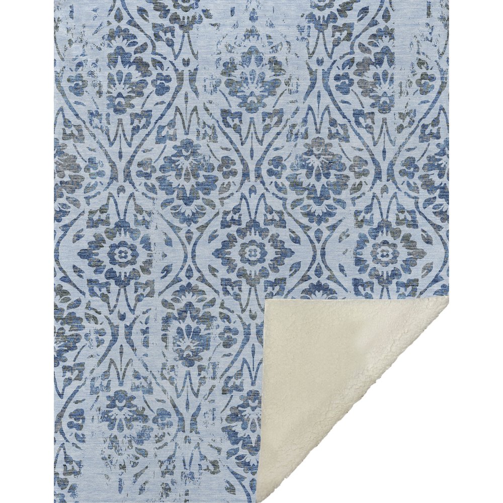 Premium Machine Washable ASB868 Sky 50" x 70" Sherpa Throw Blanket. Picture 1