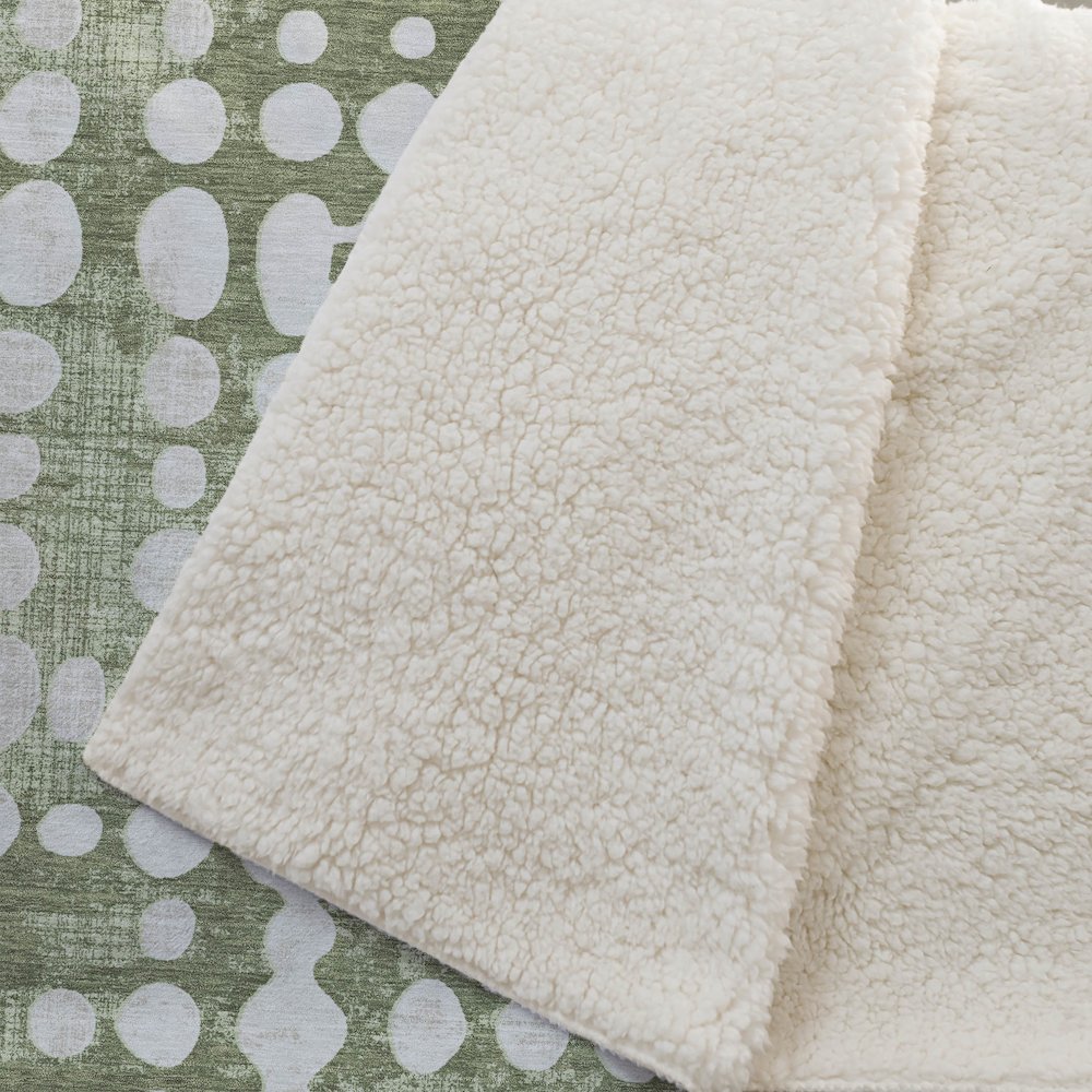 Premium Machine Washable ASB869 Aloe 50" x 70" Sherpa Throw Blanket. Picture 2