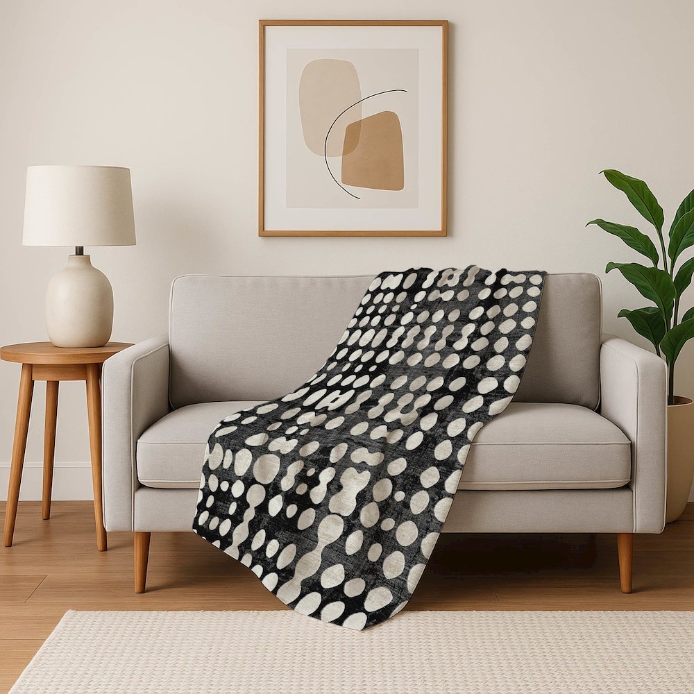 Premium Machine Washable ASB869 Black 50" x 70" Sherpa Throw Blanket. Picture 5