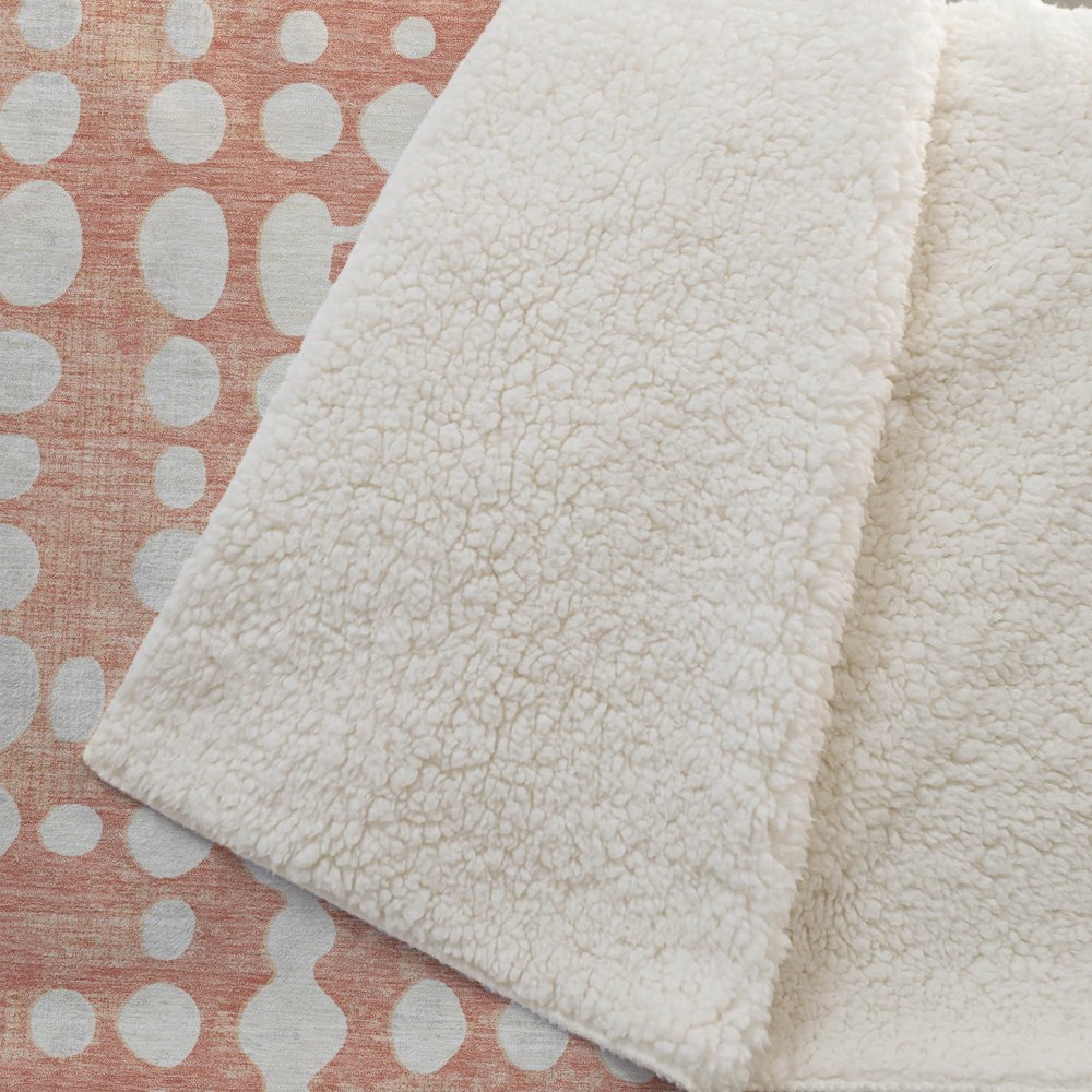 Premium Machine Washable ASB869 Coral 50" x 70" Sherpa Throw Blanket. Picture 2
