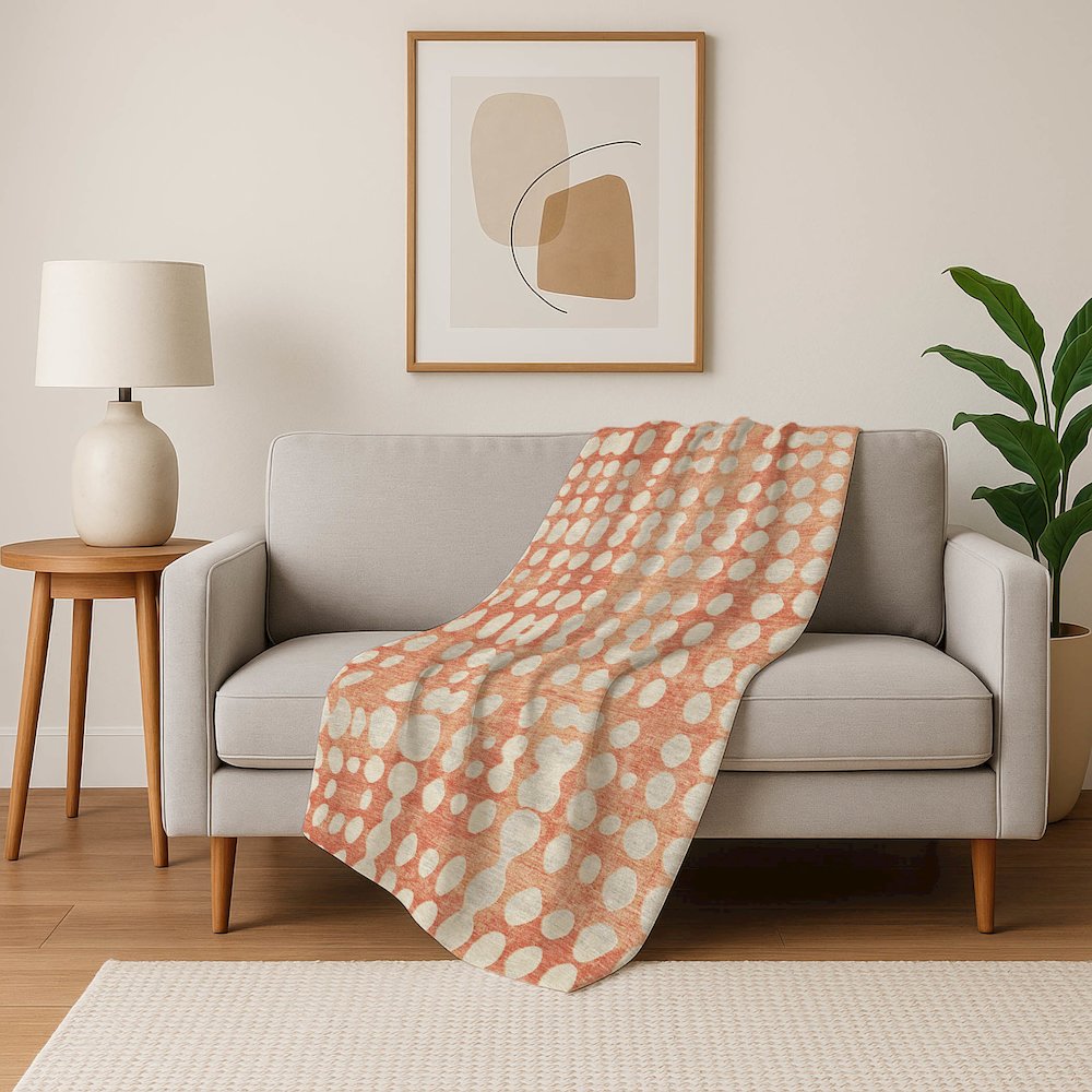 Premium Machine Washable ASB869 Coral 50" x 70" Sherpa Throw Blanket. Picture 5