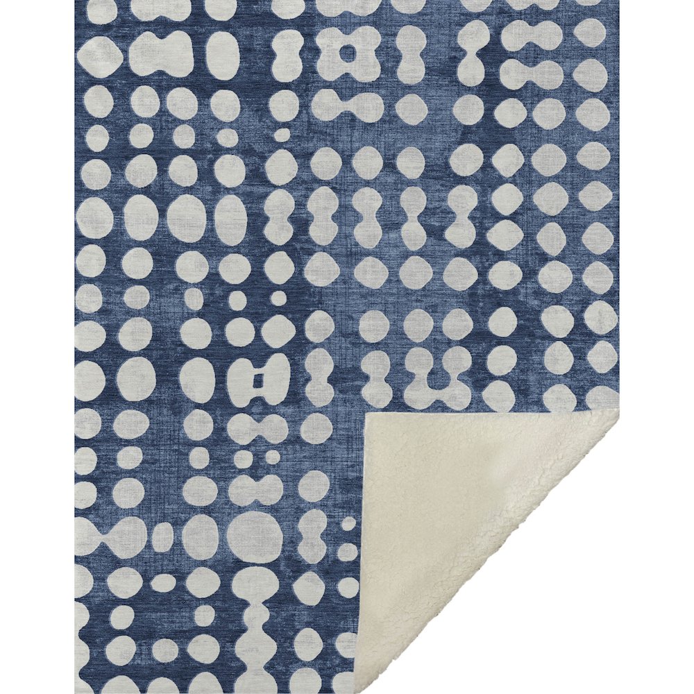 Premium Machine Washable ASB869 Navy 50" x 70" Sherpa Throw Blanket. Picture 1