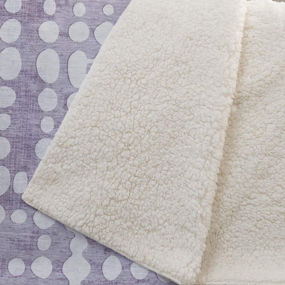 Premium Machine Washable ASB869 Purple 50" x 70" Sherpa Throw Blanket. Picture 2