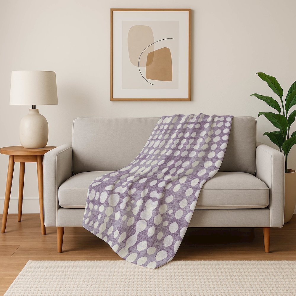 Premium Machine Washable ASB869 Purple 50" x 70" Sherpa Throw Blanket. Picture 5