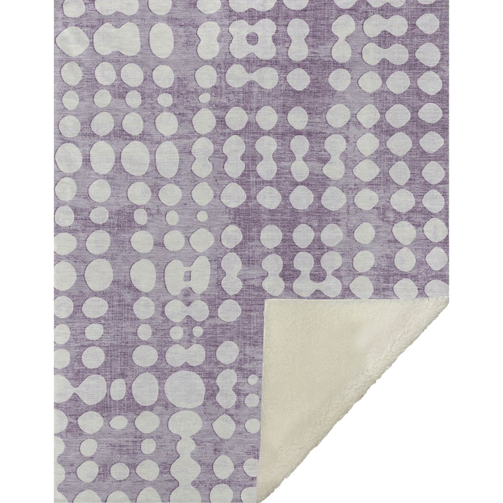 Premium Machine Washable ASB869 Purple 50" x 70" Sherpa Throw Blanket. Picture 1