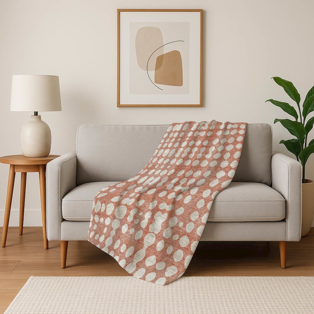 Premium Machine Washable ASB869 Salmon 50" x 70" Sherpa Throw Blanket. Picture 5