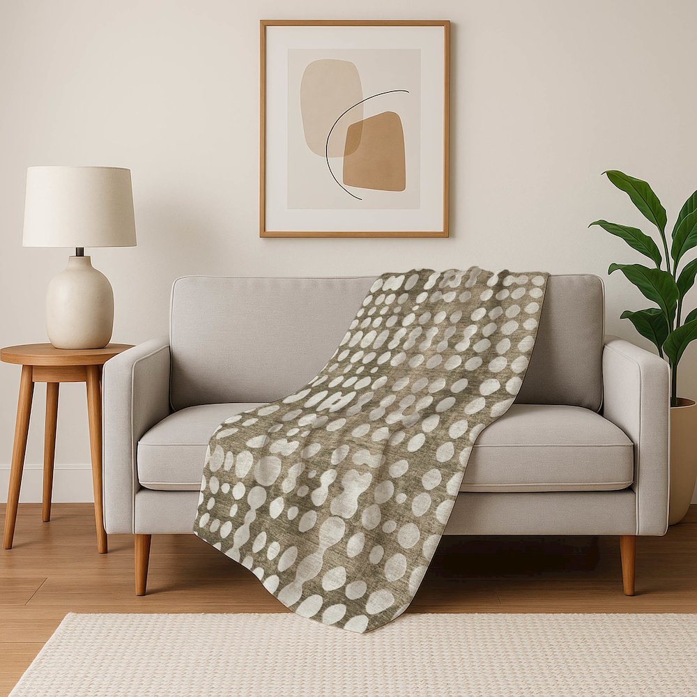 Premium Machine Washable ASB869 Taupe 50" x 70" Sherpa Throw Blanket. Picture 5
