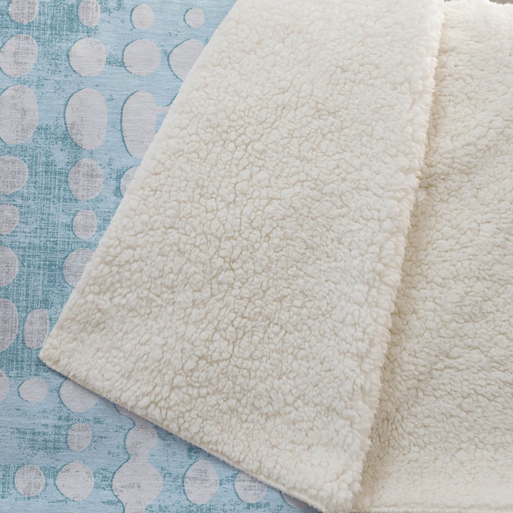 Premium Machine Washable ASB869 Teal 50" x 70" Sherpa Throw Blanket. Picture 2