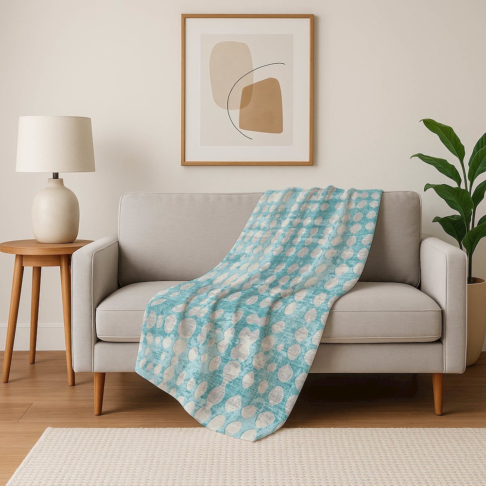 Premium Machine Washable ASB869 Teal 50" x 70" Sherpa Throw Blanket. Picture 5