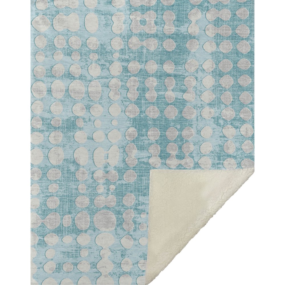 Premium Machine Washable ASB869 Teal 50" x 70" Sherpa Throw Blanket. Picture 1