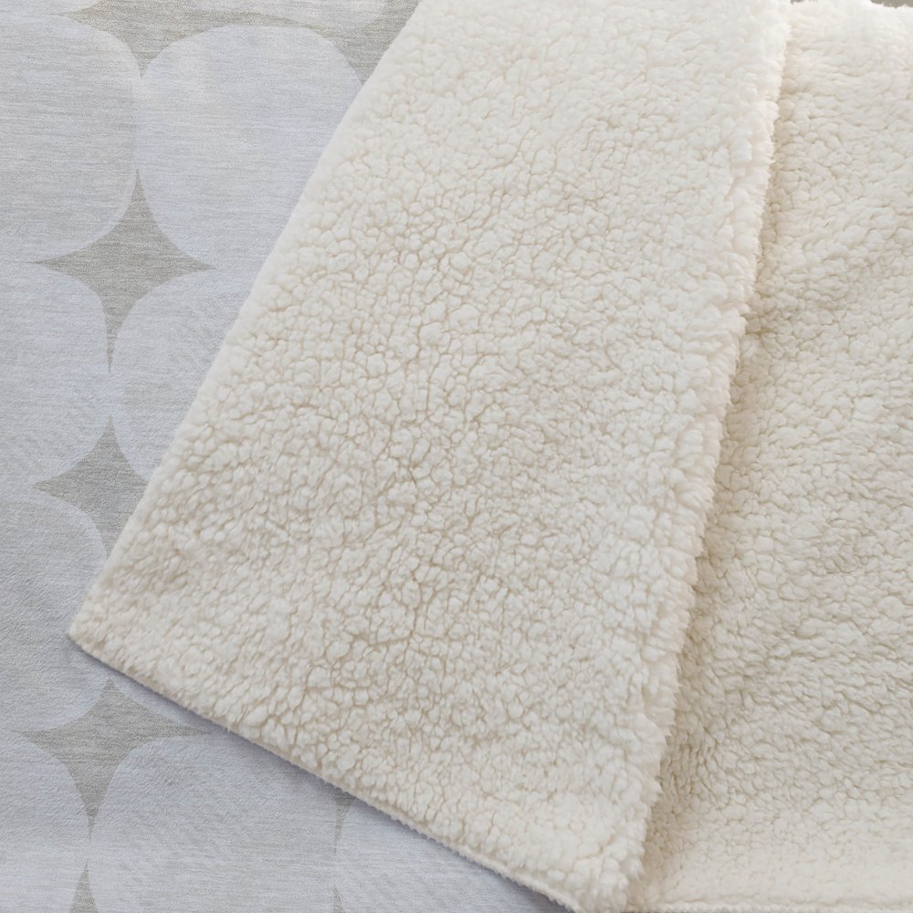 Premium Machine Washable ASB870 Beige 50" x 70" Sherpa Throw Blanket. Picture 2