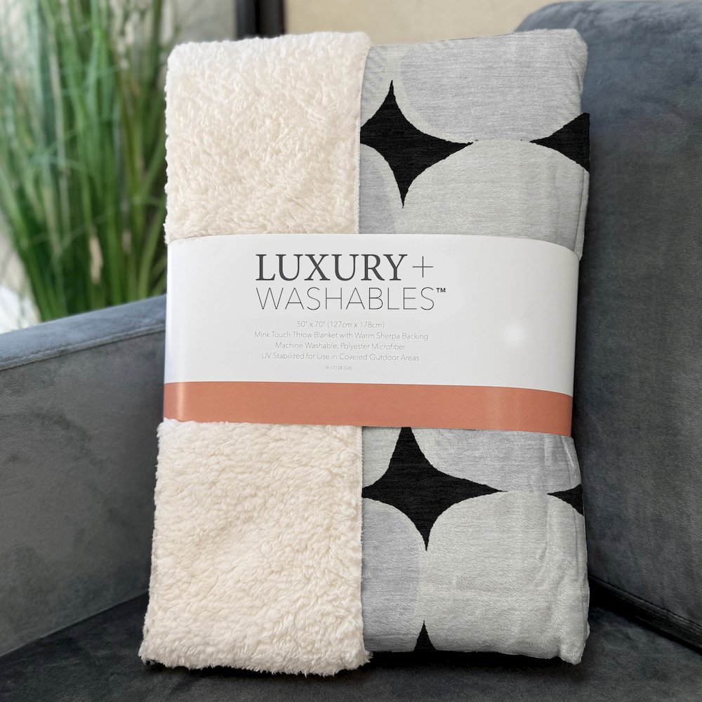 Premium Machine Washable ASB870 Black 50" x 70" Sherpa Throw Blanket. Picture 3