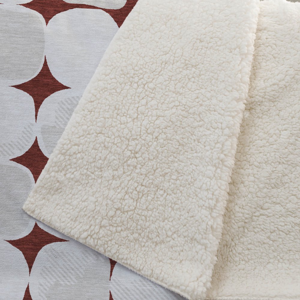 Premium Machine Washable ASB870 Burgundy 50" x 70" Sherpa Throw Blanket. Picture 2