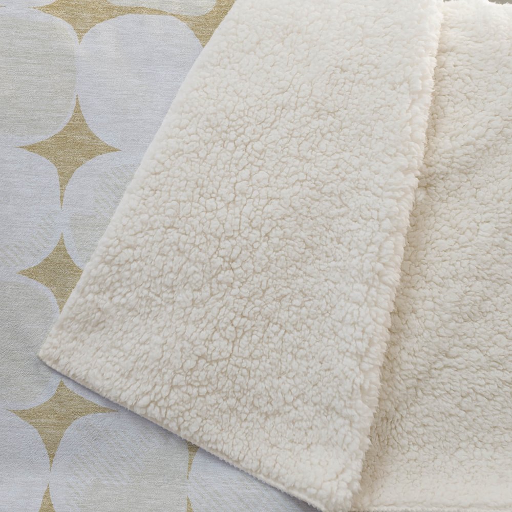 Premium Machine Washable ASB870 Gold 50" x 70" Sherpa Throw Blanket. Picture 2