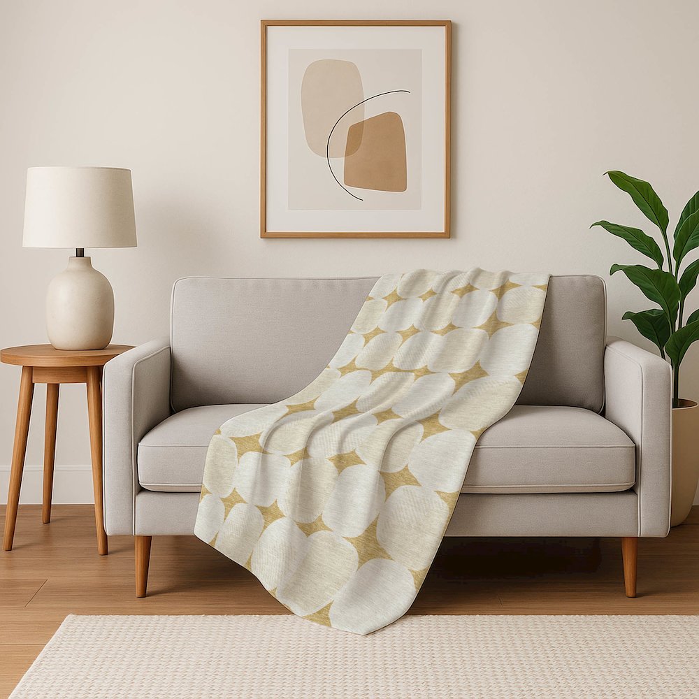Premium Machine Washable ASB870 Gold 50" x 70" Sherpa Throw Blanket. Picture 5