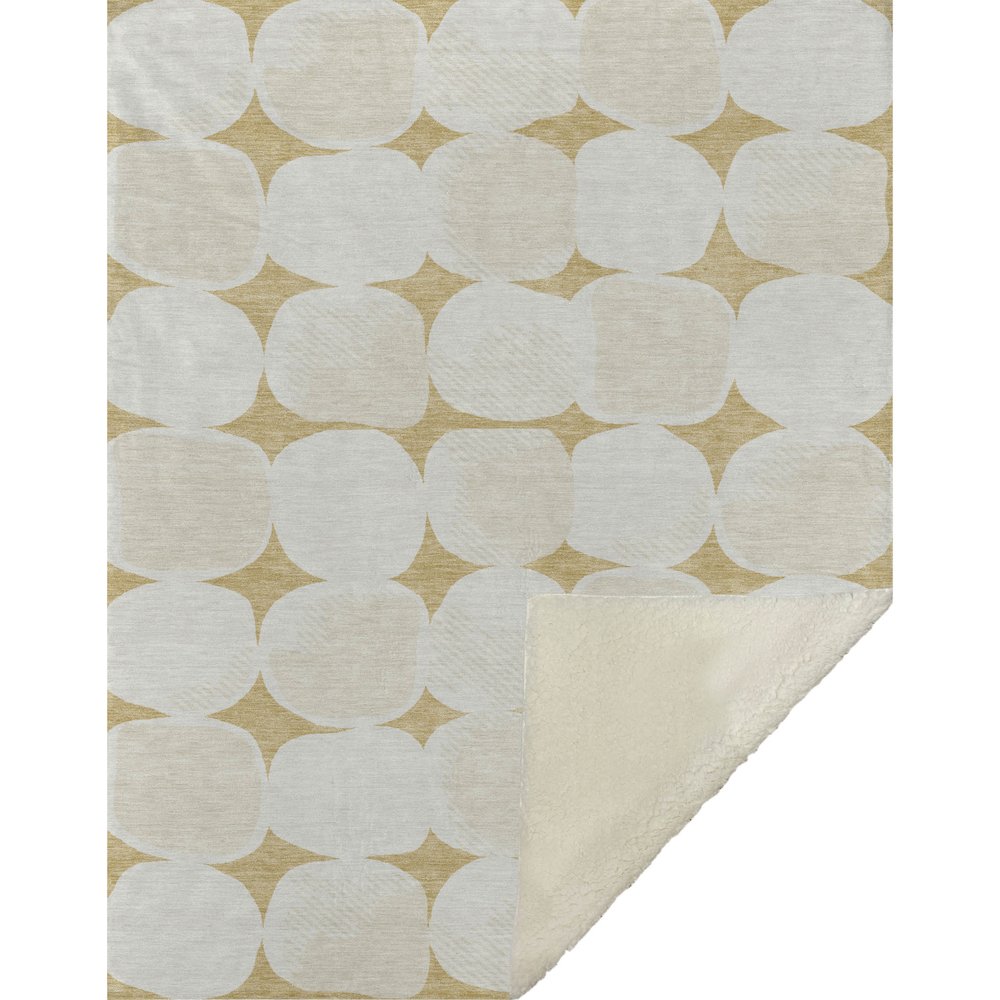 Premium Machine Washable ASB870 Gold 50" x 70" Sherpa Throw Blanket. Picture 1