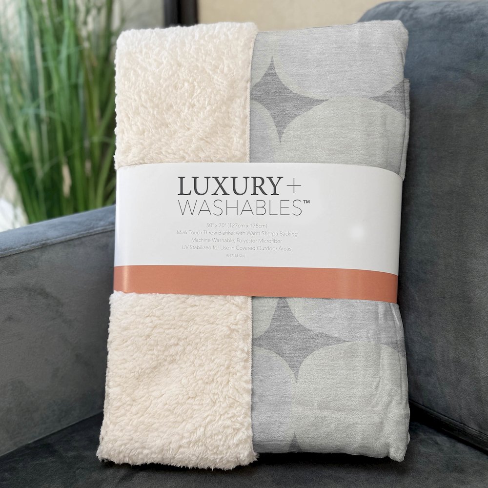 Premium Machine Washable ASB870 Gray 50" x 70" Sherpa Throw Blanket. Picture 3