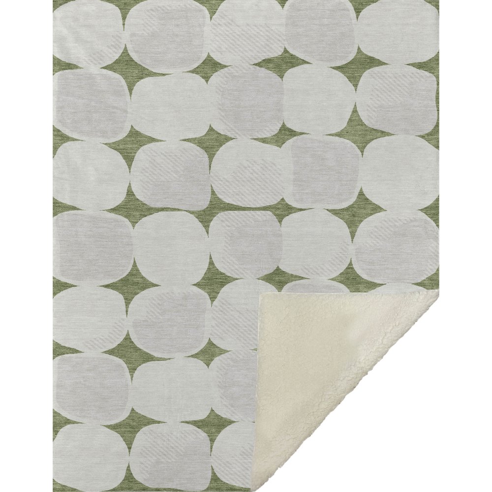 Premium Machine Washable ASB870 Green 50" x 70" Sherpa Throw Blanket. Picture 1