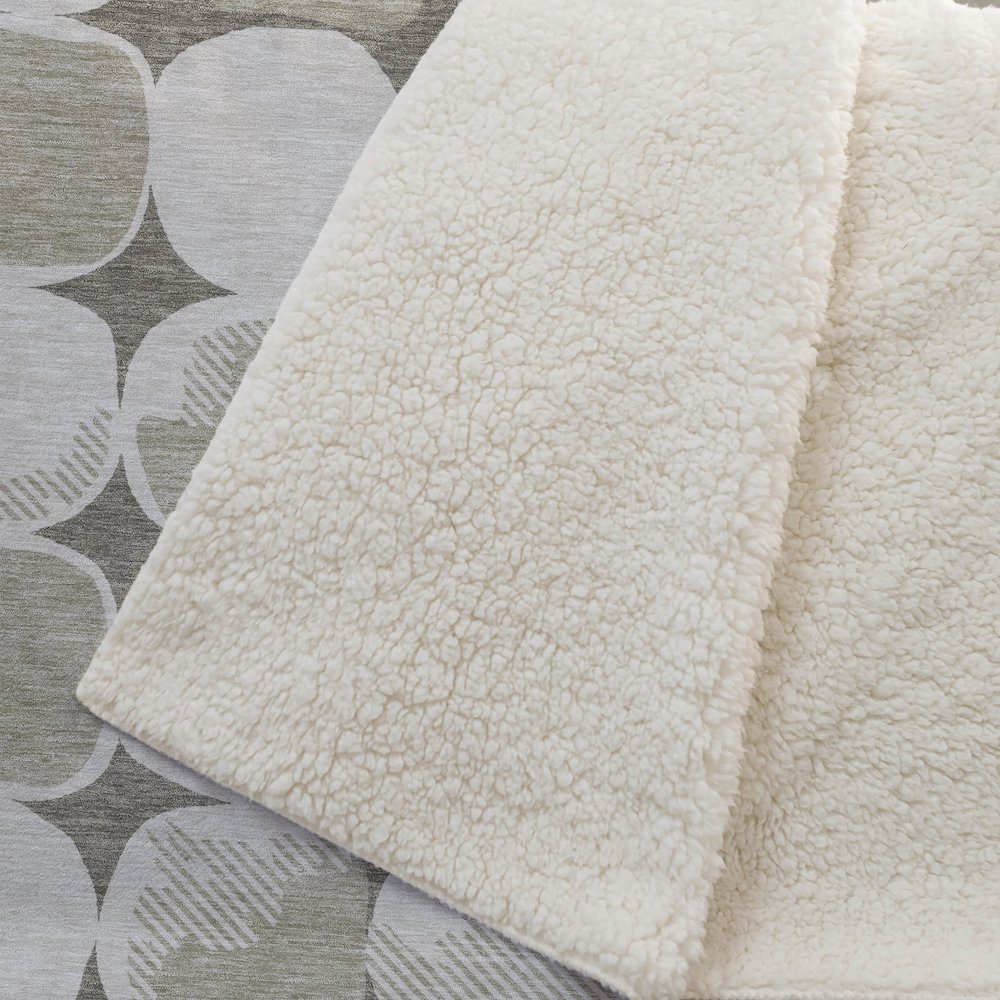Premium Machine Washable ASB870 Taupe 50" x 70" Sherpa Throw Blanket. Picture 2