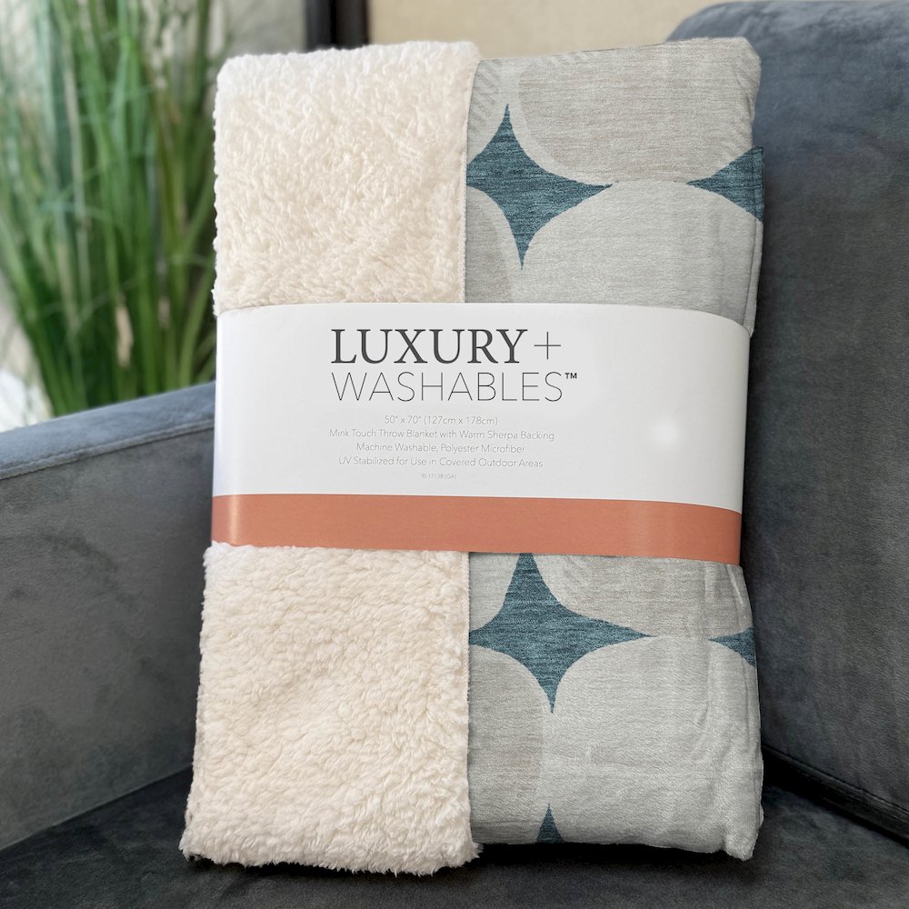 Premium Machine Washable ASB870 Teal 50" x 70" Sherpa Throw Blanket. Picture 3
