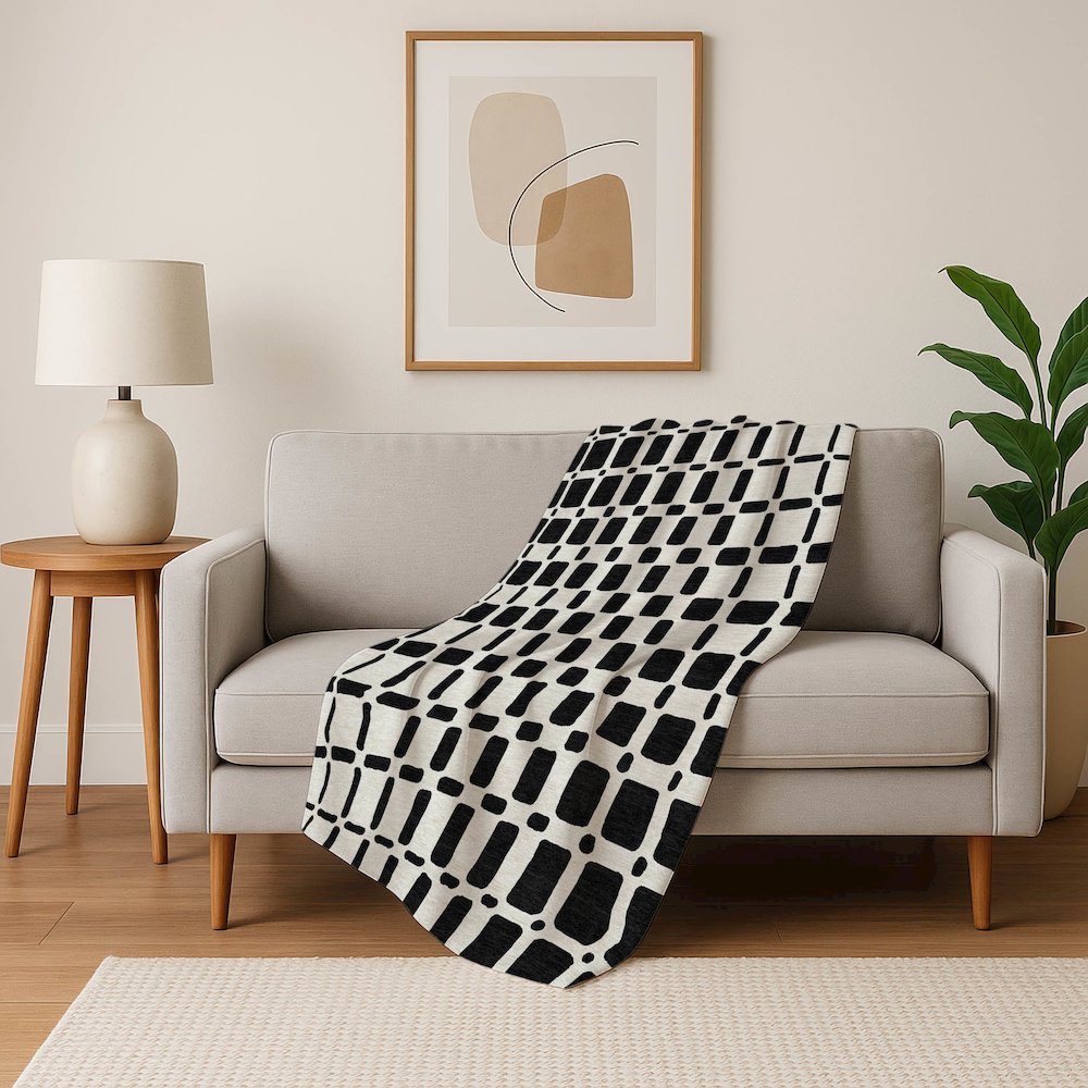 Premium Machine Washable ASB871 Black 50" x 70" Sherpa Throw Blanket. Picture 5