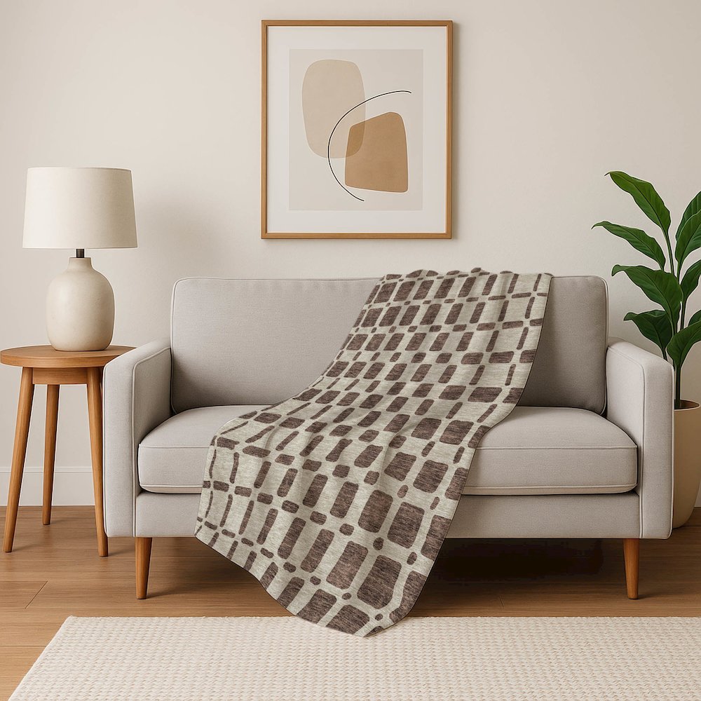 Premium Machine Washable ASB871 Brown 50" x 70" Sherpa Throw Blanket. Picture 5