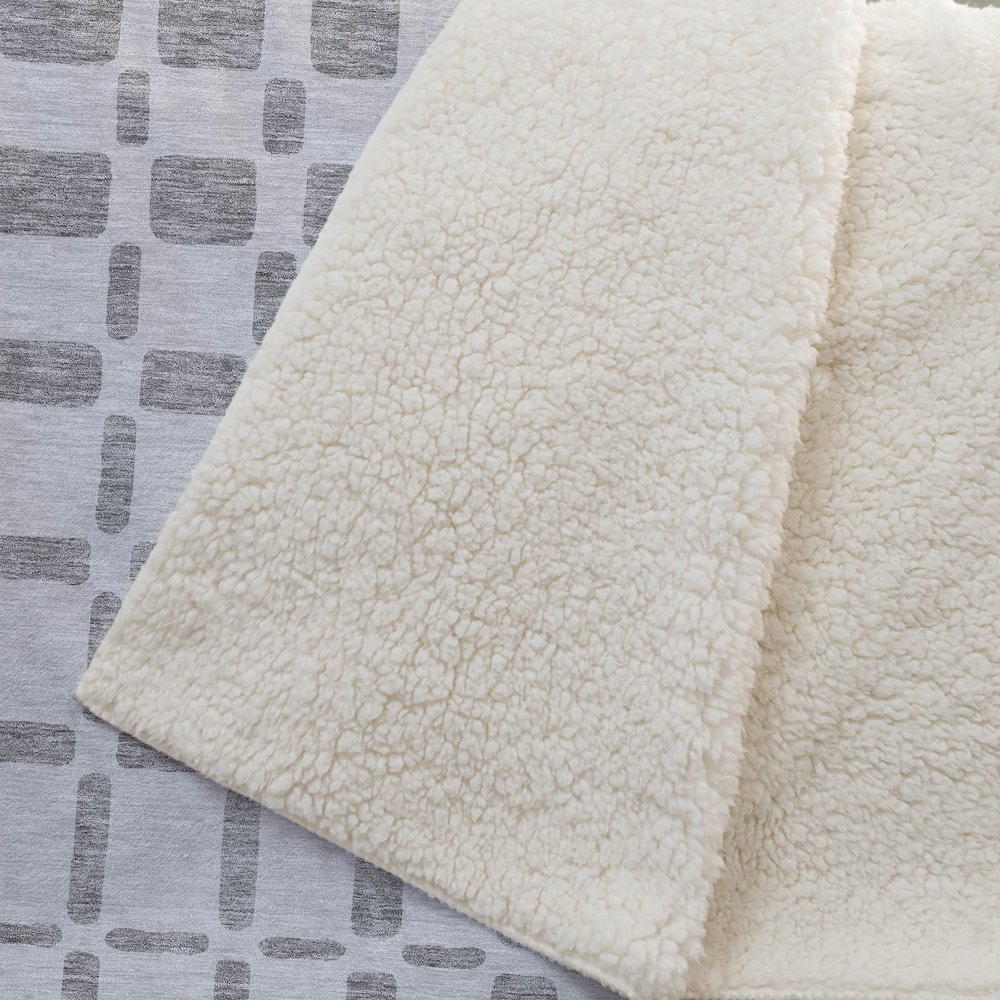 Premium Machine Washable ASB871 Gray 50" x 70" Sherpa Throw Blanket. Picture 2