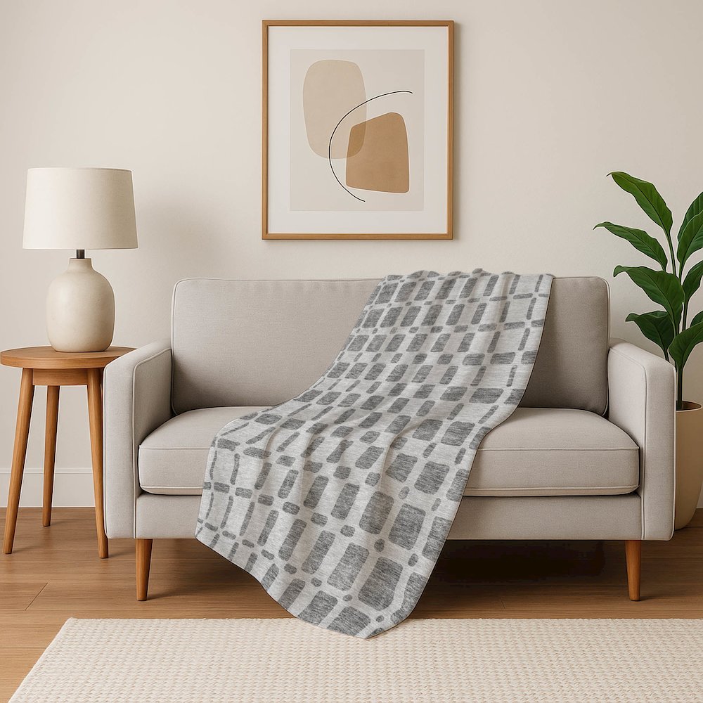 Premium Machine Washable ASB871 Gray 50" x 70" Sherpa Throw Blanket. Picture 5