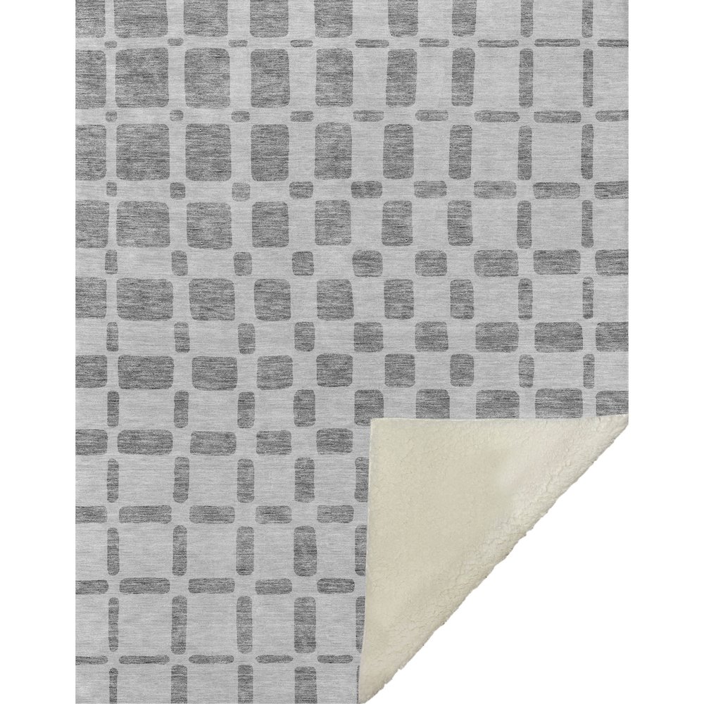 Premium Machine Washable ASB871 Gray 50" x 70" Sherpa Throw Blanket. Picture 1