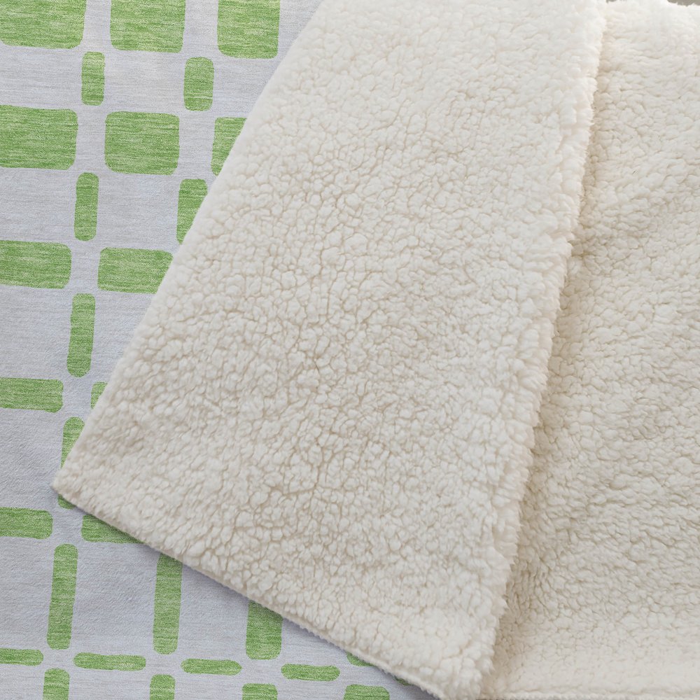 Premium Machine Washable ASB871 Lime 50" x 70" Sherpa Throw Blanket. Picture 2
