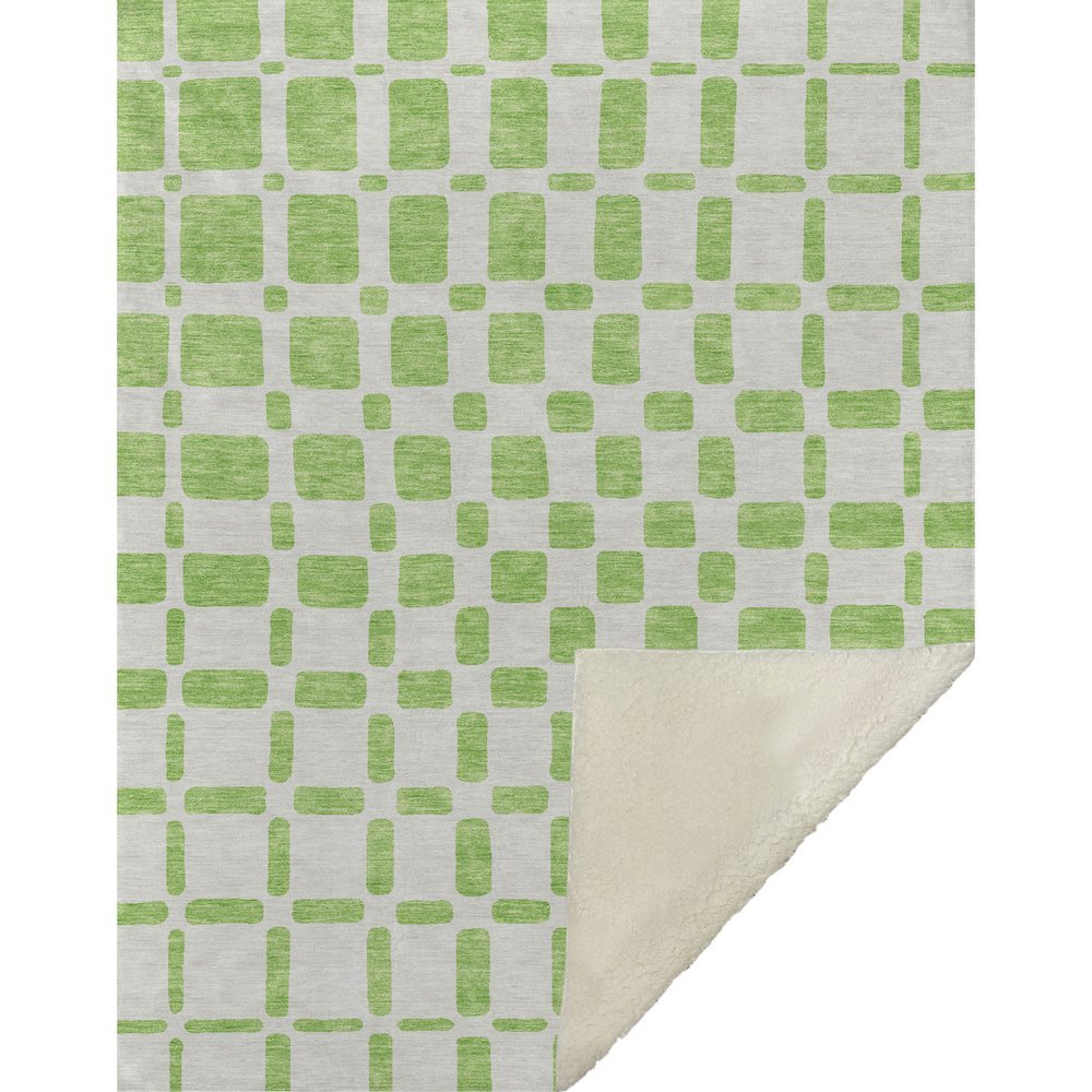 Premium Machine Washable ASB871 Lime 50" x 70" Sherpa Throw Blanket. Picture 1