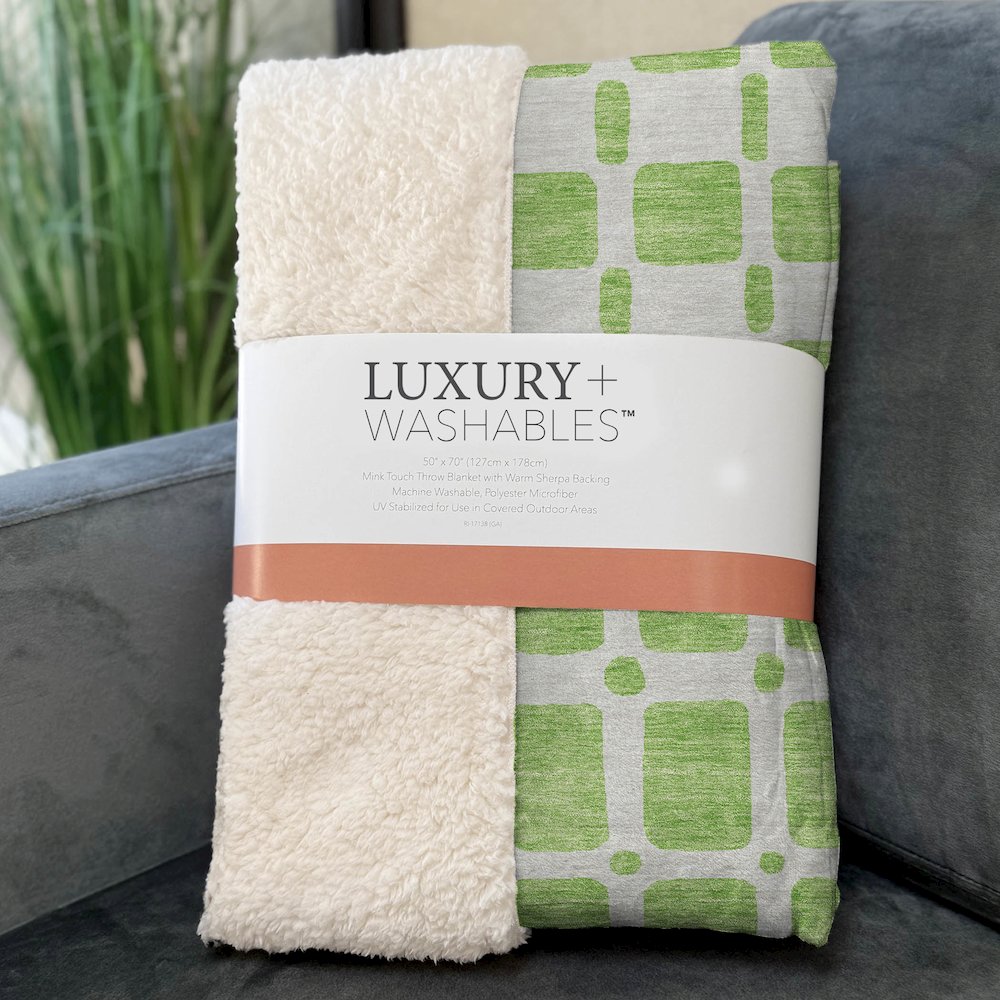 Premium Machine Washable ASB871 Lime 50" x 70" Sherpa Throw Blanket. Picture 3