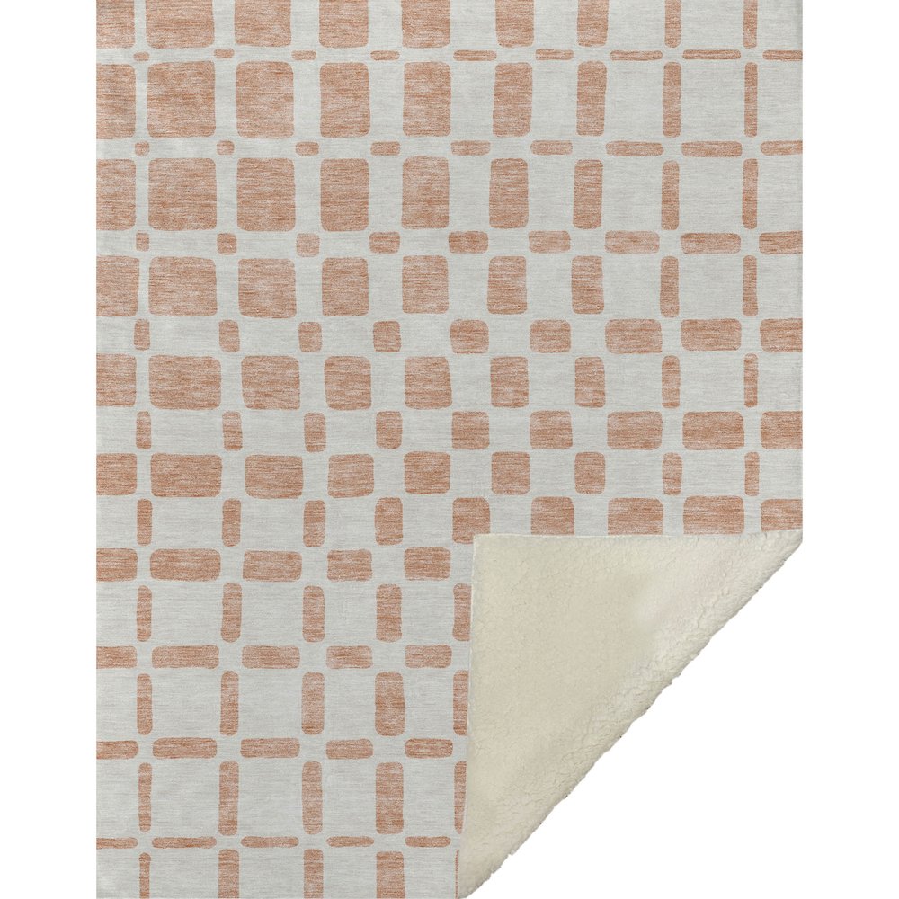 Premium Machine Washable ASB871 Peach 50" x 70" Sherpa Throw Blanket. Picture 1