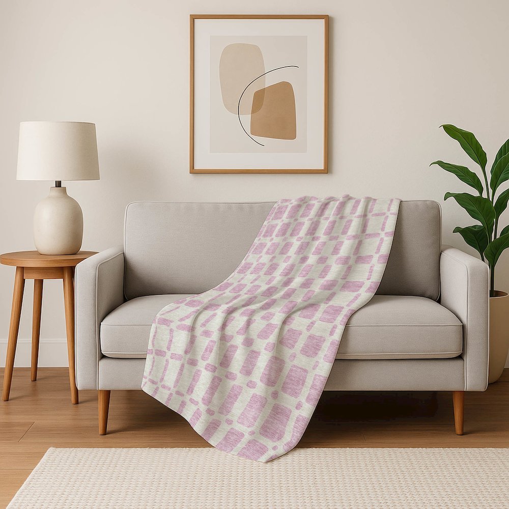 Premium Machine Washable ASB871 Pink 50" x 70" Sherpa Throw Blanket. Picture 5