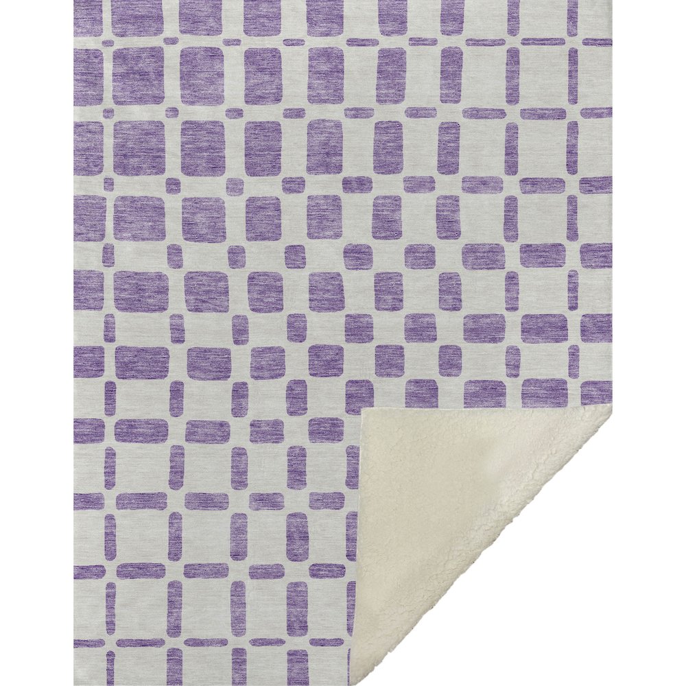 Premium Machine Washable ASB871 Purple 50" x 70" Sherpa Throw Blanket. Picture 1