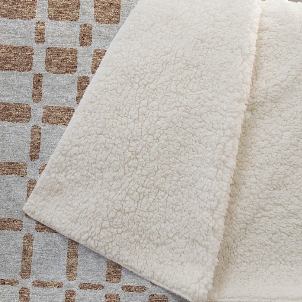 Premium Machine Washable ASB871 Terracotta 50" x 70" Sherpa Throw Blanket. Picture 2
