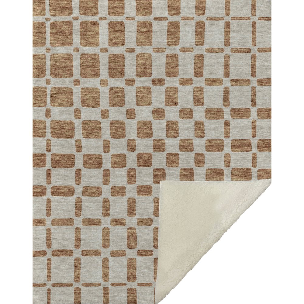 Premium Machine Washable ASB871 Terracotta 50" x 70" Sherpa Throw Blanket. Picture 1