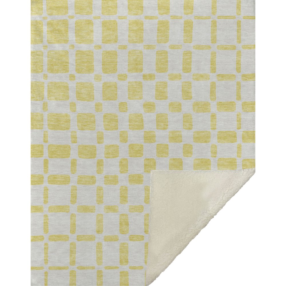 Premium Machine Washable ASB871 Yellow 50" x 70" Sherpa Throw Blanket. Picture 1