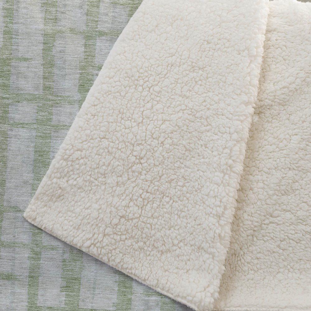 Premium Machine Washable ASB872 Aloe 50" x 70" Sherpa Throw Blanket. Picture 2