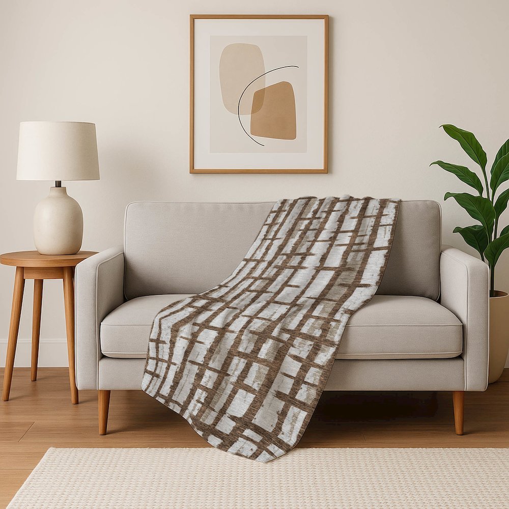 Premium Machine Washable ASB872 Chocolate 50" x 70" Sherpa Throw Blanket. Picture 5