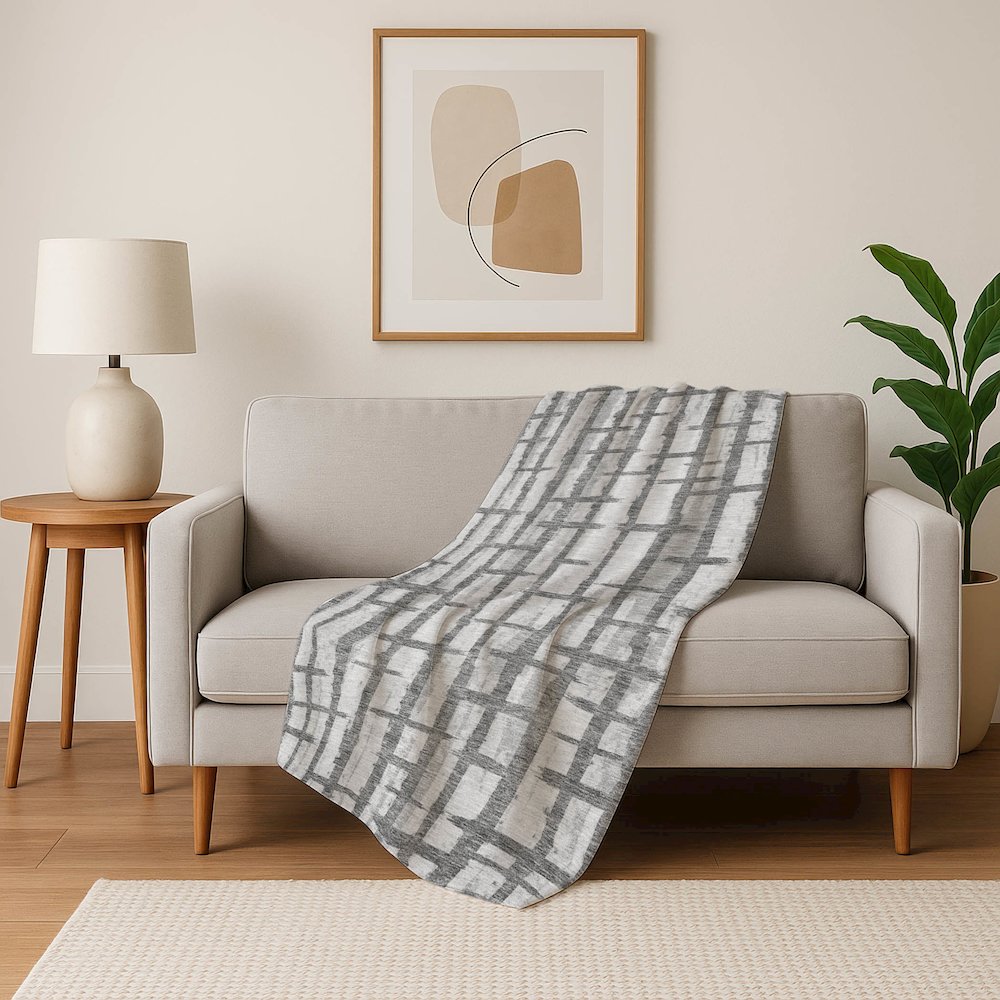 Premium Machine Washable ASB872 Gray 50" x 70" Sherpa Throw Blanket. Picture 5