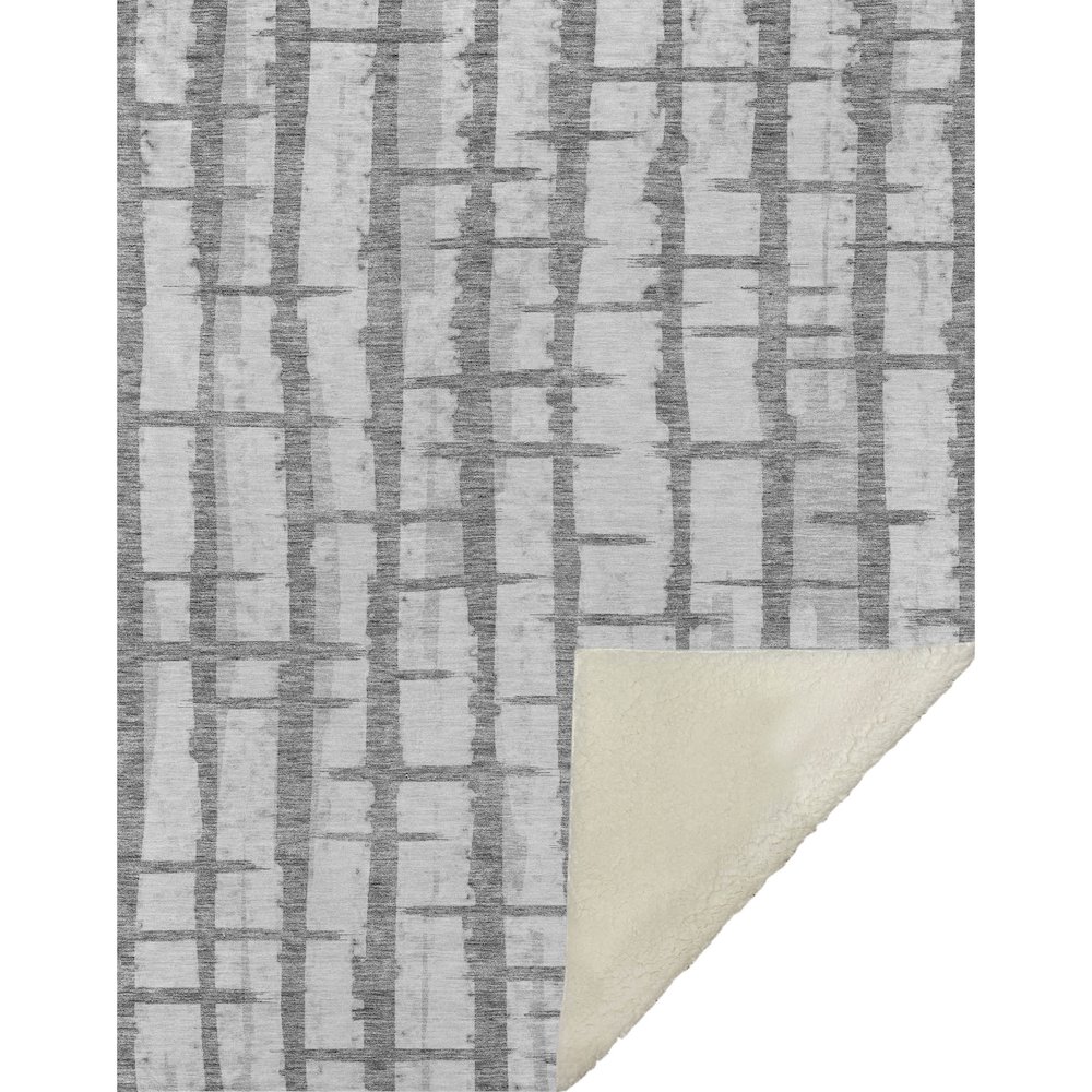Premium Machine Washable ASB872 Gray 50" x 70" Sherpa Throw Blanket. Picture 1
