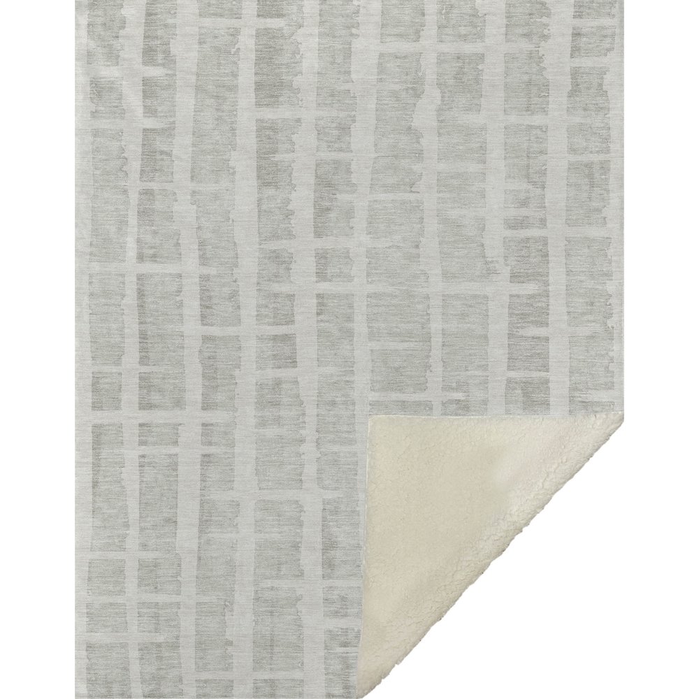 Premium Machine Washable ASB872 Ivory 50" x 70" Sherpa Throw Blanket. Picture 1
