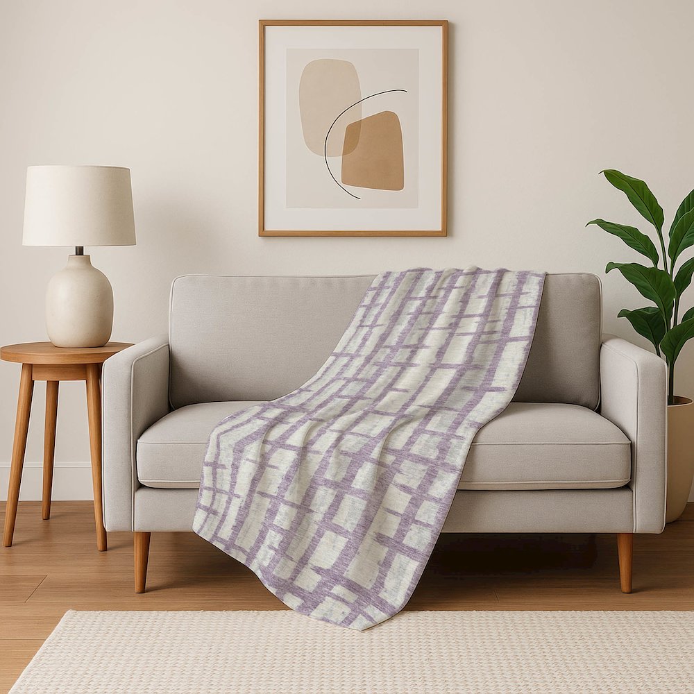 Premium Machine Washable ASB872 Lavender 50" x 70" Sherpa Throw Blanket. Picture 5