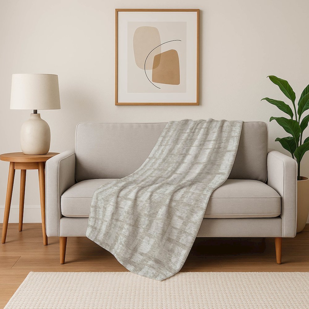 Premium Machine Washable ASB872 Taupe 50" x 70" Sherpa Throw Blanket. Picture 5