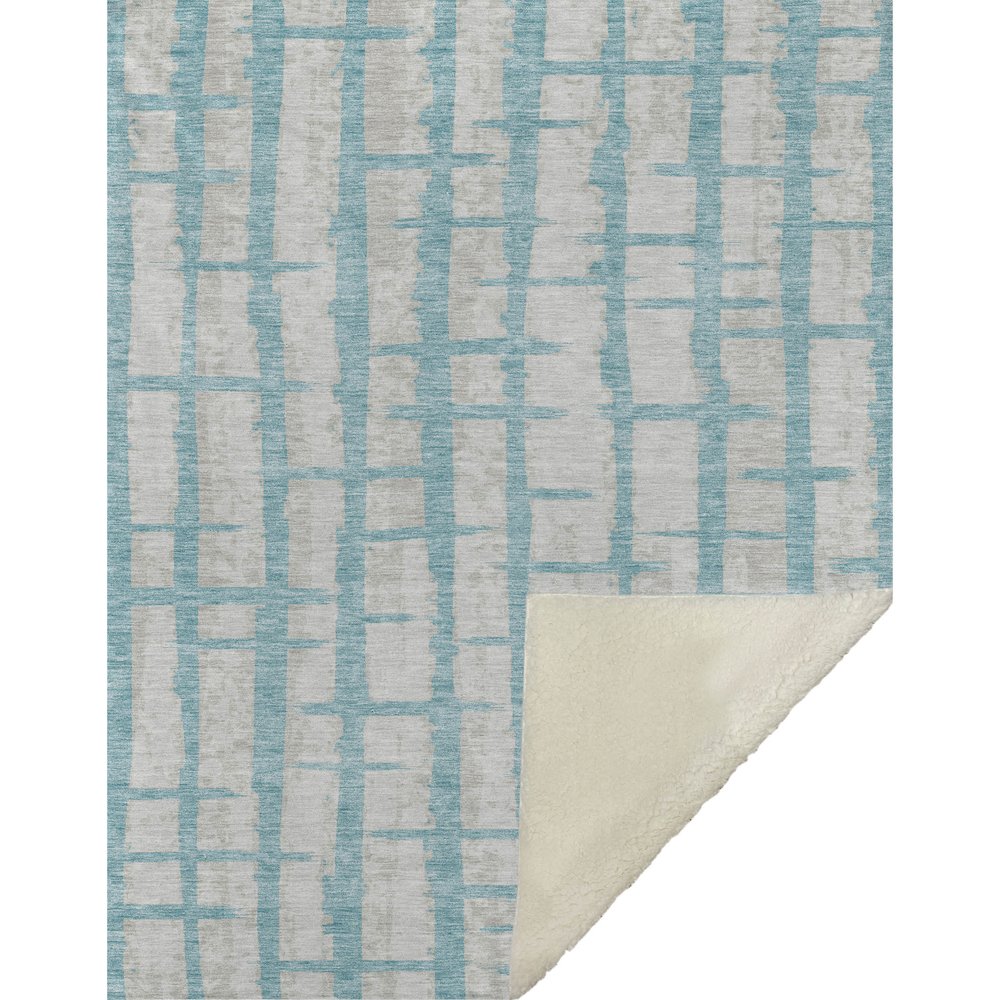 Premium Machine Washable ASB872 Teal 50" x 70" Sherpa Throw Blanket. Picture 1