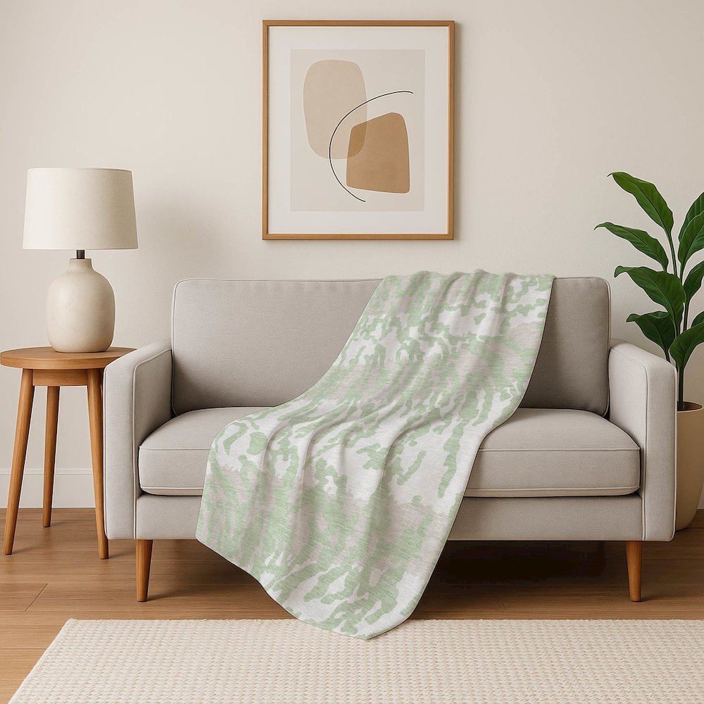 Premium Machine Washable ASB873 Aloe 50" x 70" Sherpa Throw Blanket. Picture 5