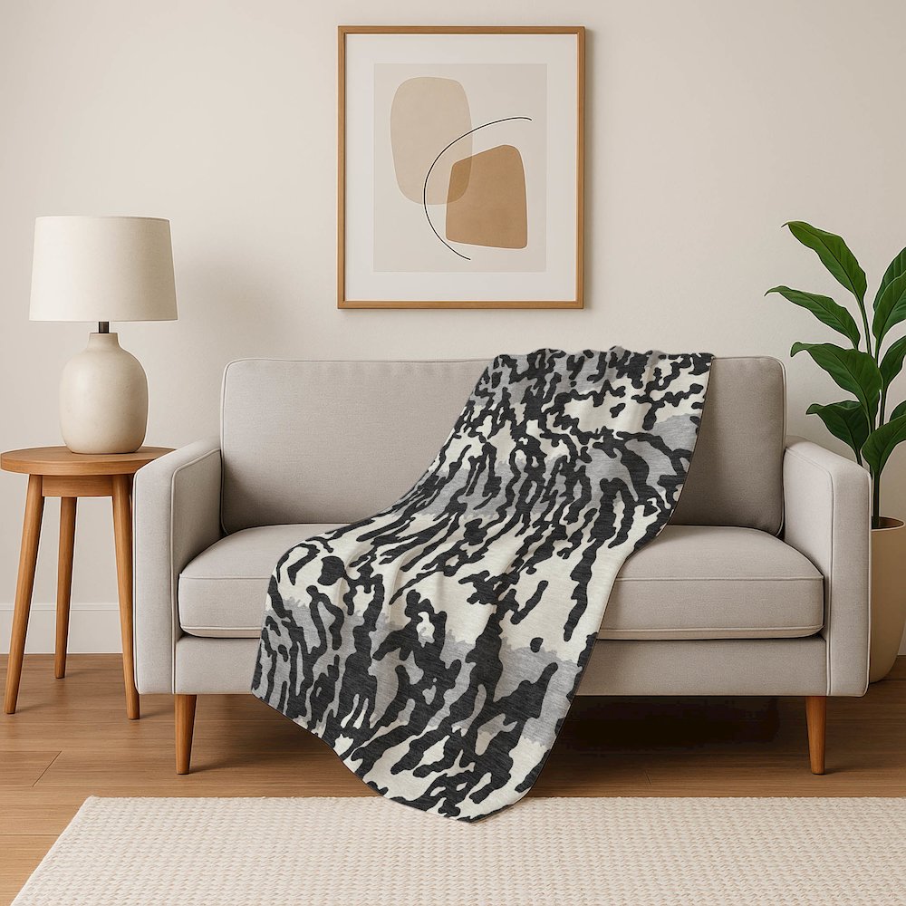 Premium Machine Washable ASB873 Black 50" x 70" Sherpa Throw Blanket. Picture 5