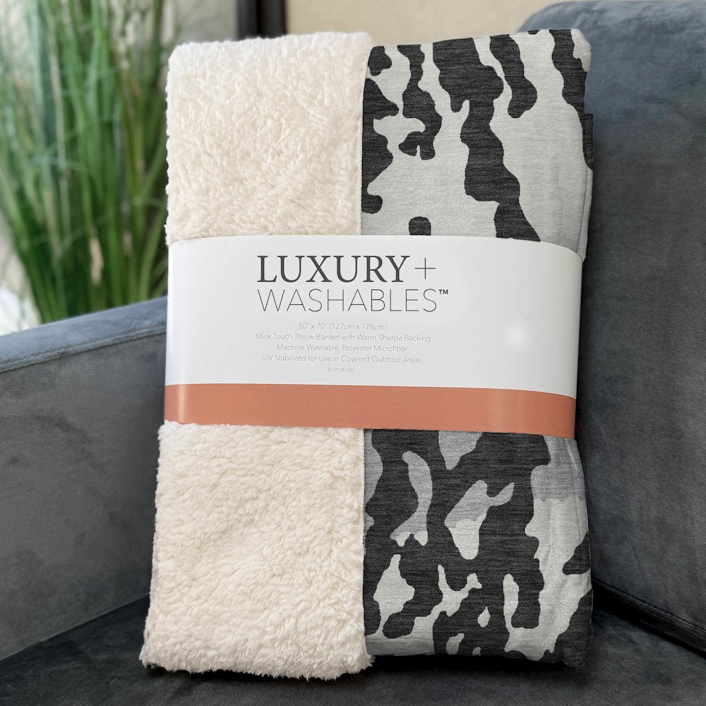 Premium Machine Washable ASB873 Black 50" x 70" Sherpa Throw Blanket. Picture 3