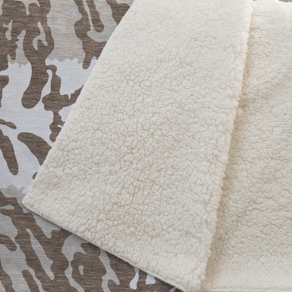 Premium Machine Washable ASB873 Chocolate 50" x 70" Sherpa Throw Blanket. Picture 2